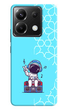 Cute Astronaut Chilling Poco X6 Hard Case Back Cover by Casekaro