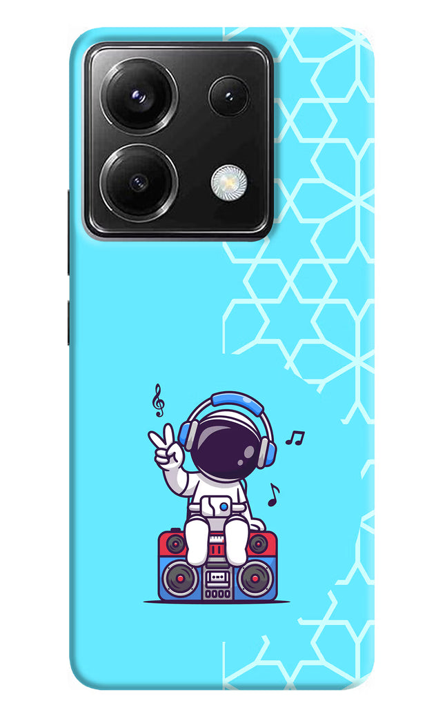 Cute Astronaut Chilling Poco X6 Hard Case Back Cover by Casekaro