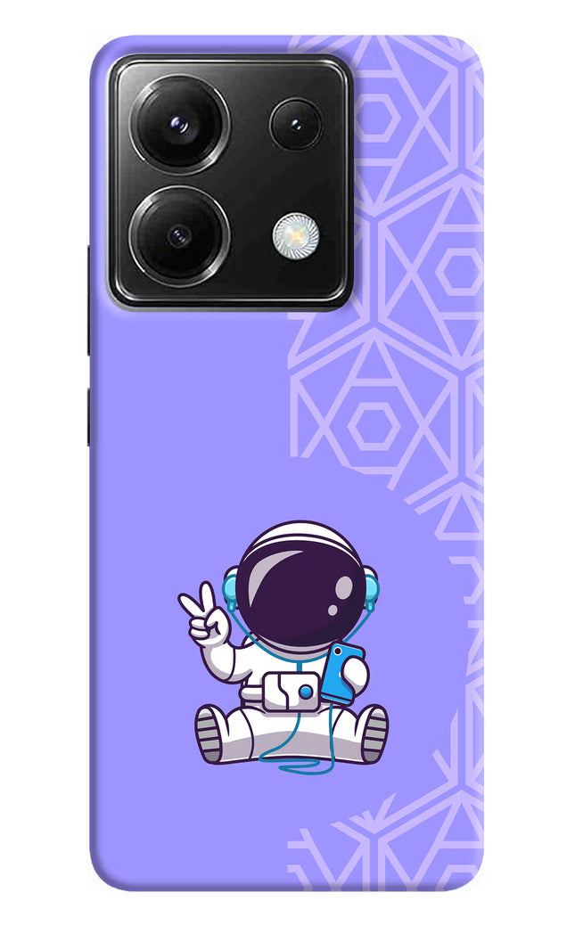 Cute Astronaut Chilling Poco X6 Hard Case Back Cover by Casekaro