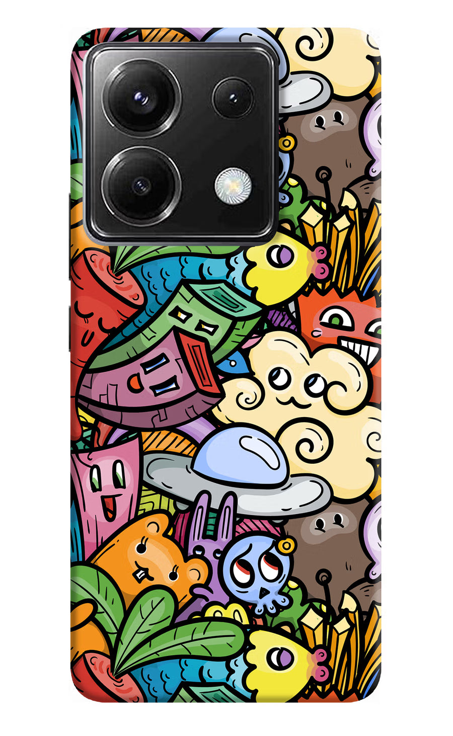 Veggie Doodle Poco X6 Back Cover, Hard case