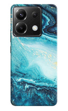 Blue Glitter Marble Poco X6 Hard Case Back Cover by Casekaro