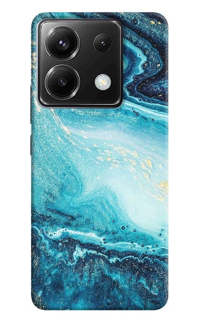 Blue Glitter Marble Poco X6 Hard Case Back Cover by Casekaro