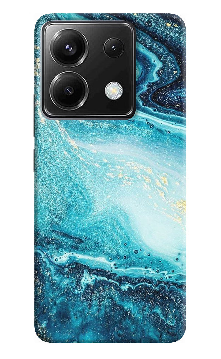 Blue Glitter Marble Poco X6 Back Cover, Hard case