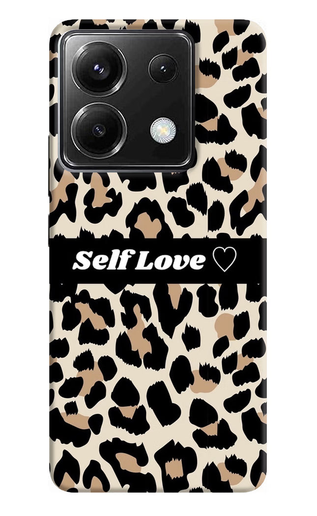 Leopard Print Self Love Poco X6 Hard Case Back Cover by Casekaro