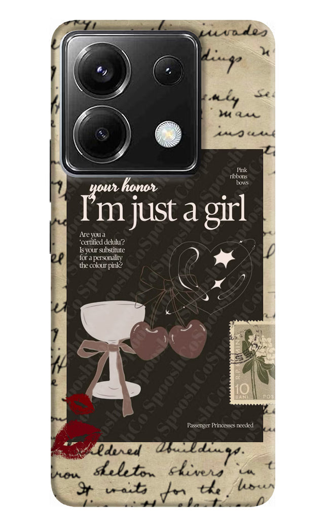 I am just a girl Poco X6 Hard Case Back Cover by Casekaro