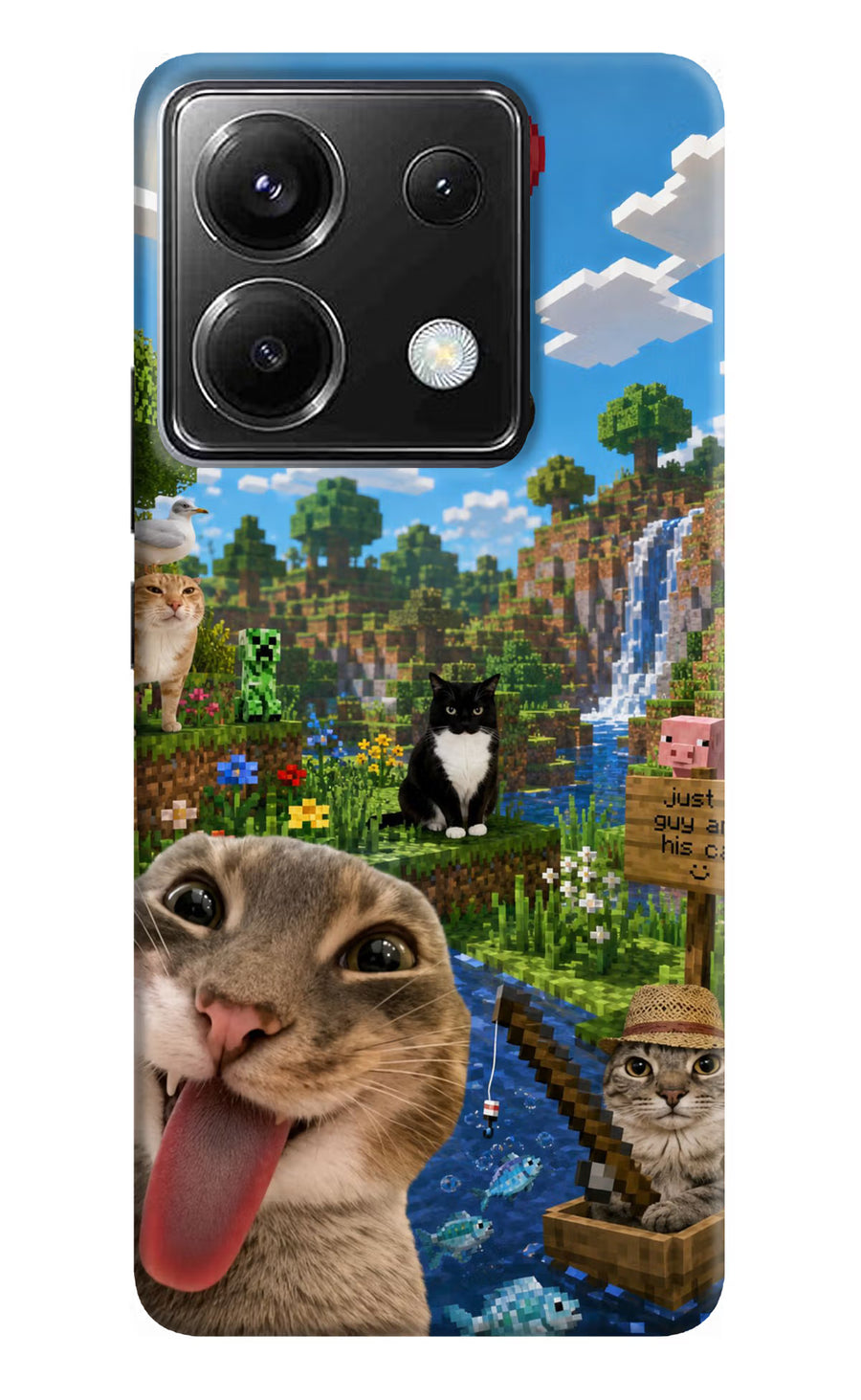 Minecraft Cat Chaos Poco X6 Back Cover, Hard case