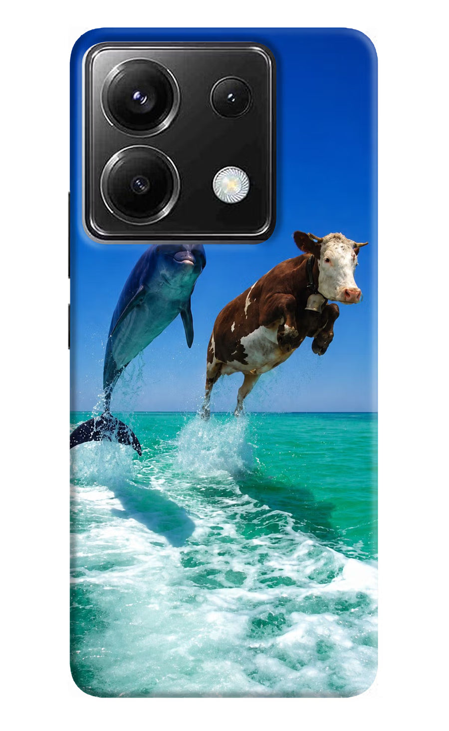 Dolphin vs Cow Poco X6 Back Cover, Hard case