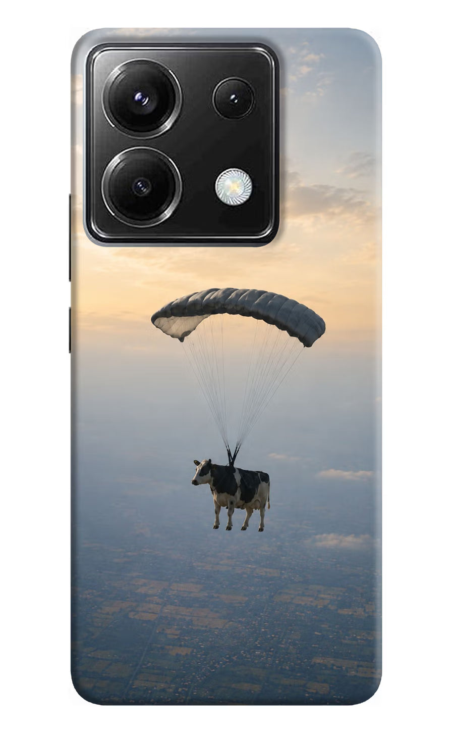 Skydiving Cow Poco X6 Back Cover, Hard case
