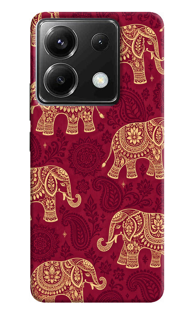 Maroon Elephant Poco X6 Back Cover