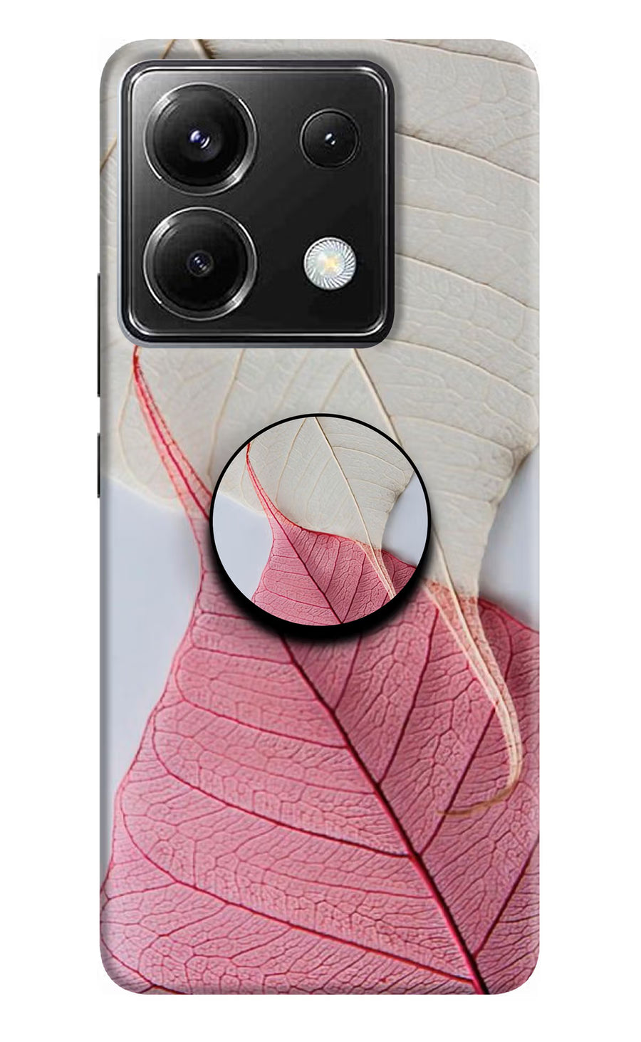 White Pink Leaf Poco X6 Pop Case, Hard case