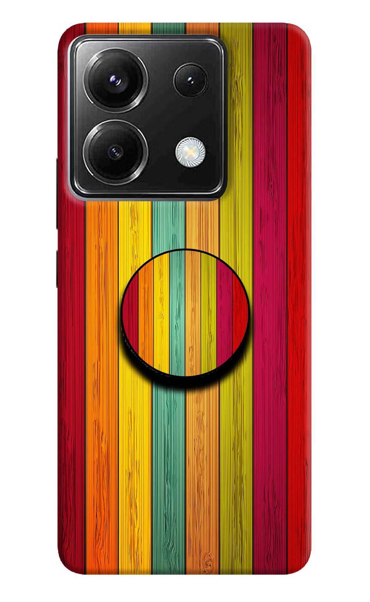 Multicolor Wooden Poco X6 Pop Case