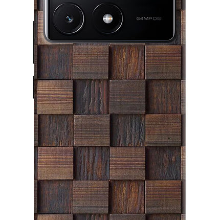 Wooden Cube Design Poco X6 Pro Hard Case Back Cover by Casekaro