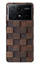 Wooden Cube Design Poco X6 Pro Hard Case Back Cover by Casekaro