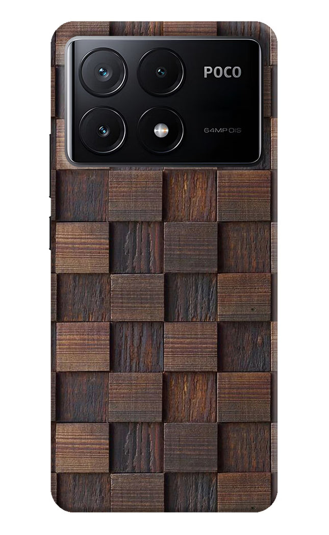 Wooden Cube Design Poco X6 Pro Hard Case Back Cover by Casekaro