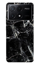 Black Marble Texture Poco X6 Pro Hard Case Back Cover by Casekaro