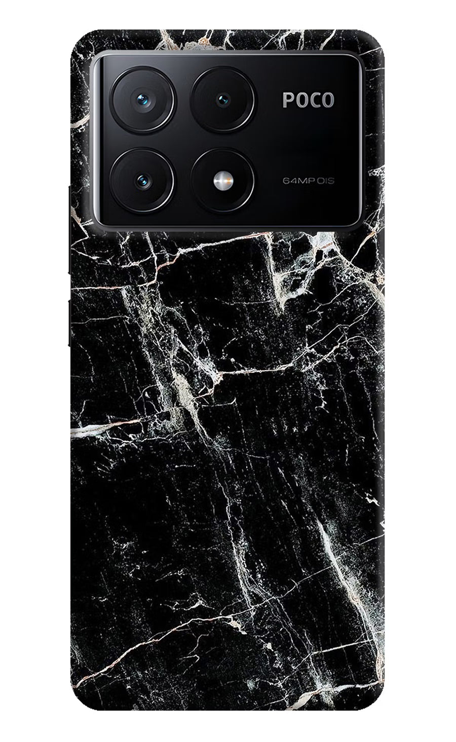 Black Marble Texture Poco X6 Pro Back Cover, Hard case