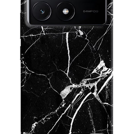 Black Marble Pattern Poco X6 Pro Hard Case Back Cover by Casekaro