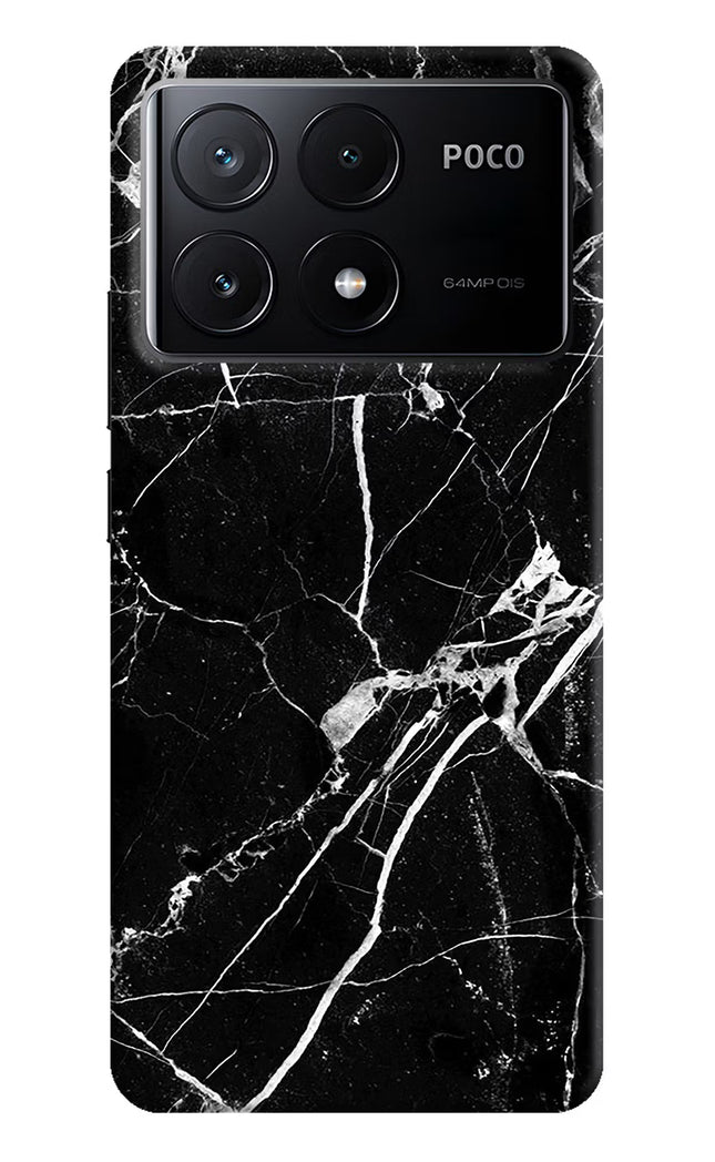 Black Marble Pattern Poco X6 Pro Hard Case Back Cover by Casekaro
