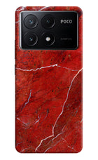Red Marble Design Poco X6 Pro Hard Case Back Cover by Casekaro