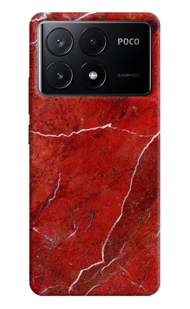 Red Marble Design Poco X6 Pro Hard Case Back Cover by Casekaro