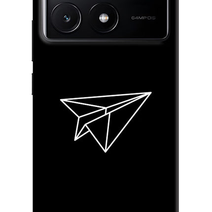 Paper Plane White Poco X6 Pro Hard Case Back Cover by Casekaro