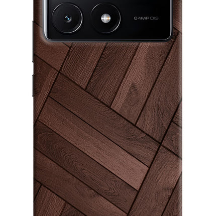 Wooden Texture Design Poco X6 Pro Hard Case Back Cover by Casekaro