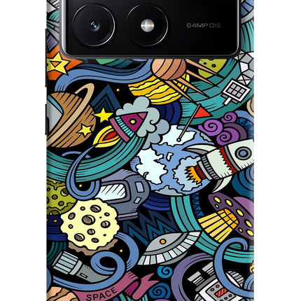 Space Abstract Poco X6 Pro Hard Case Back Cover by Casekaro