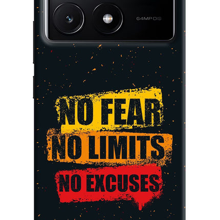 No Fear No Limits No Excuse Poco X6 Pro Hard Case Back Cover by Casekaro