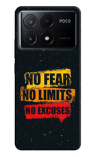 No Fear No Limits No Excuse Poco X6 Pro Hard Case Back Cover by Casekaro
