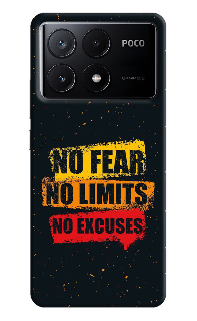 No Fear No Limits No Excuse Poco X6 Pro Hard Case Back Cover by Casekaro