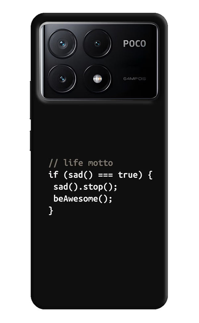 Life Motto Code Poco X6 Pro Hard Case Back Cover by Casekaro