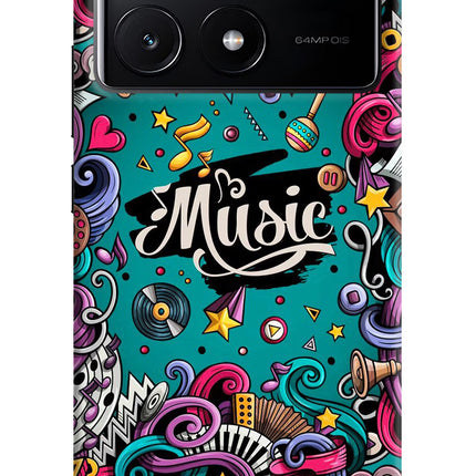 Music Graffiti Poco X6 Pro Hard Case Back Cover by Casekaro