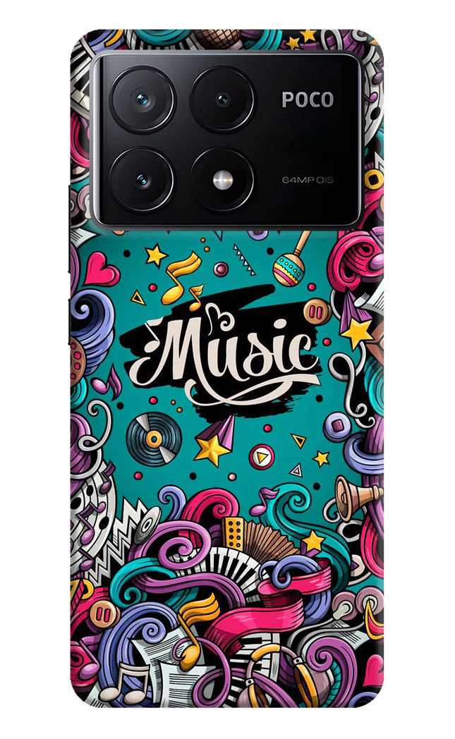 Music Graffiti Poco X6 Pro Hard Case Back Cover by Casekaro