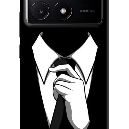 Black Tie Poco X6 Pro Hard Case Back Cover by Casekaro