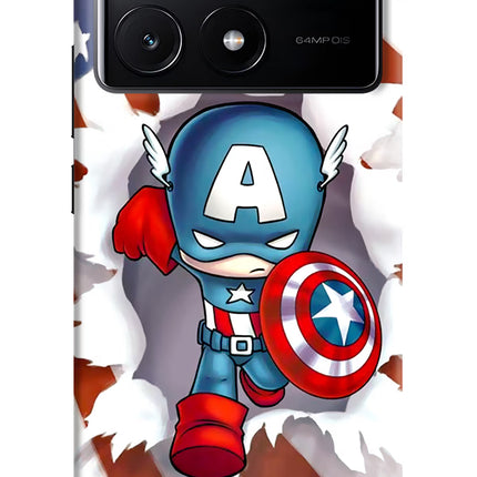 Captain America Poco X6 Pro Hard Case Back Cover by Casekaro