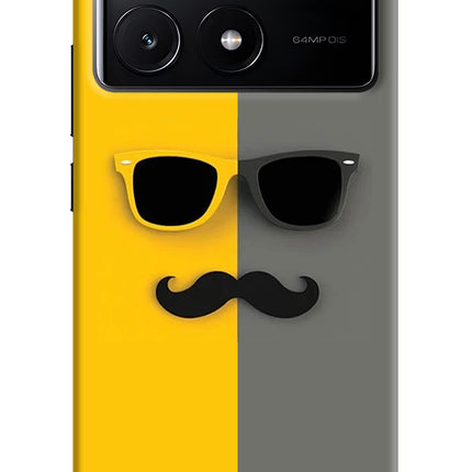 Sunglasses with Mustache Poco X6 Pro Hard Case Back Cover by Casekaro