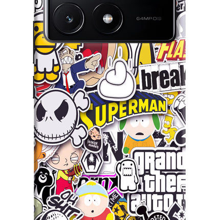 Sticker Bomb Poco X6 Pro Hard Case Back Cover by Casekaro