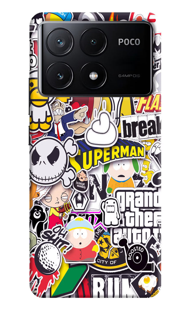 Sticker Bomb Poco X6 Pro Hard Case Back Cover by Casekaro