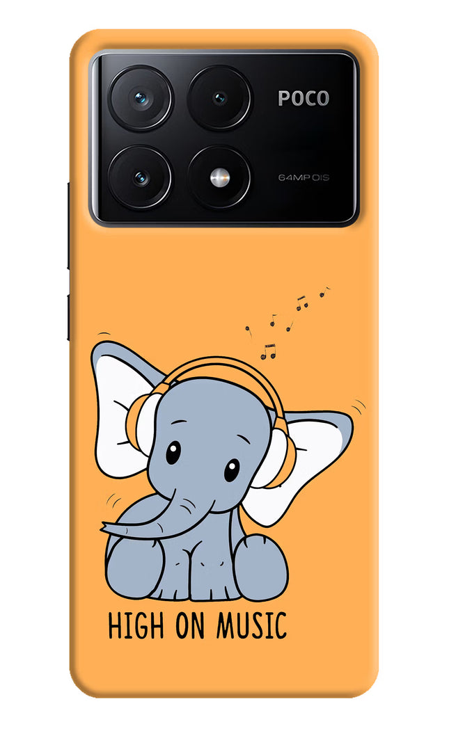 High On Music Poco X6 Pro Hard Case Back Cover by Casekaro