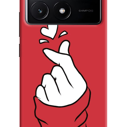 Korean Love Sign Poco X6 Pro Hard Case Back Cover by Casekaro