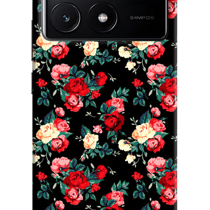 Rose Pattern Poco X6 Pro Hard Case Back Cover by Casekaro