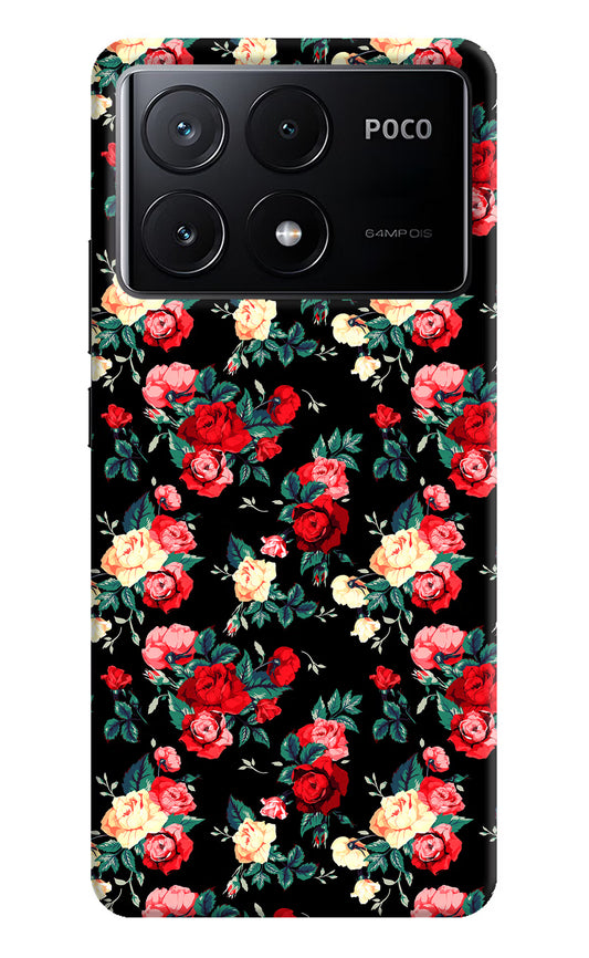 Rose Pattern Poco X6 Pro Hard Case Back Cover by Casekaro