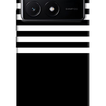 Black and White Print Poco X6 Pro Hard Case Back Cover by Casekaro