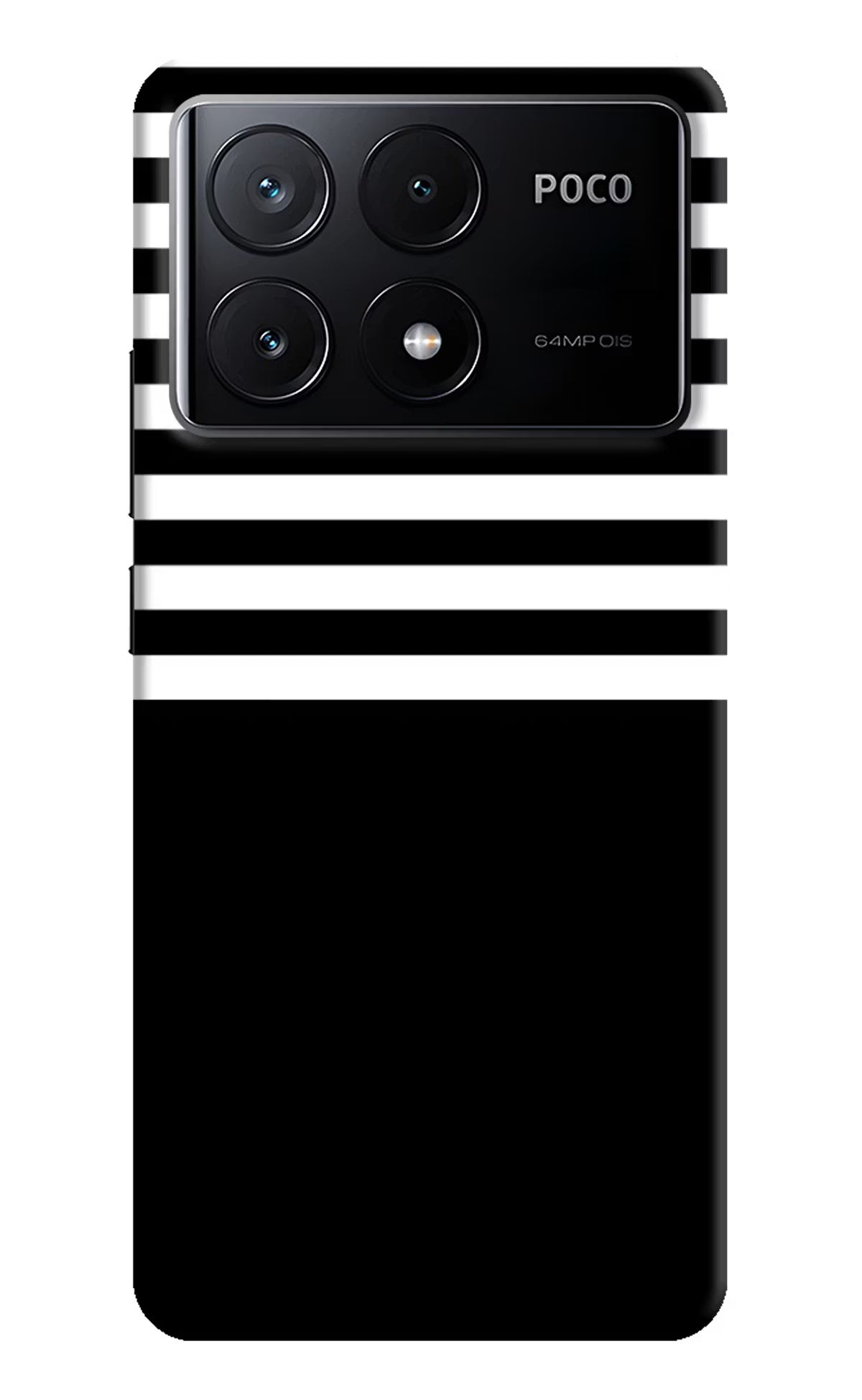Black and White Print Poco X6 Pro Hard Case Back Cover by Casekaro