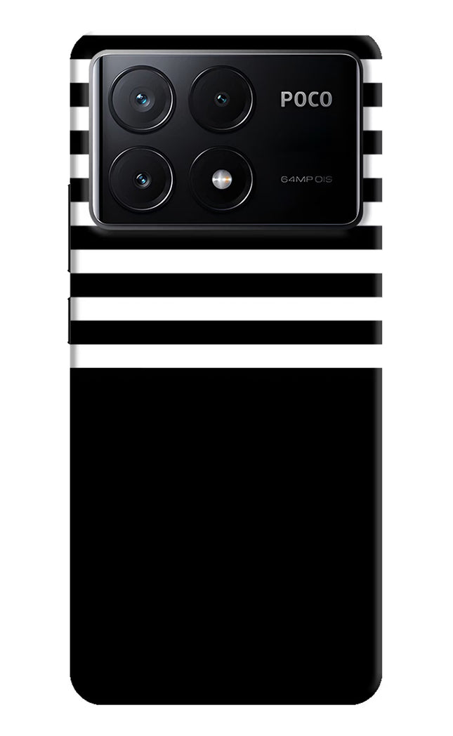 Black and White Print Poco X6 Pro Hard Case Back Cover by Casekaro