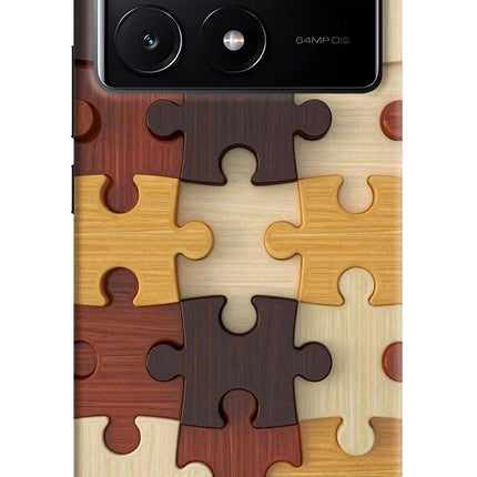 Wooden Puzzle Poco X6 Pro Hard Case Back Cover by Casekaro