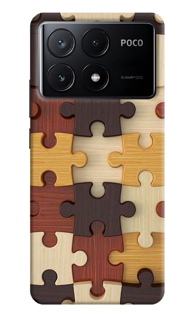 Wooden Puzzle Poco X6 Pro Hard Case Back Cover by Casekaro