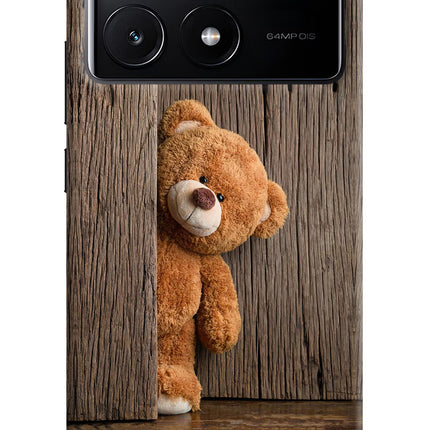Teddy Wooden Poco X6 Pro Hard Case Back Cover by Casekaro
