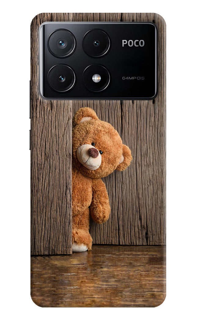 Teddy Wooden Poco X6 Pro Hard Case Back Cover by Casekaro
