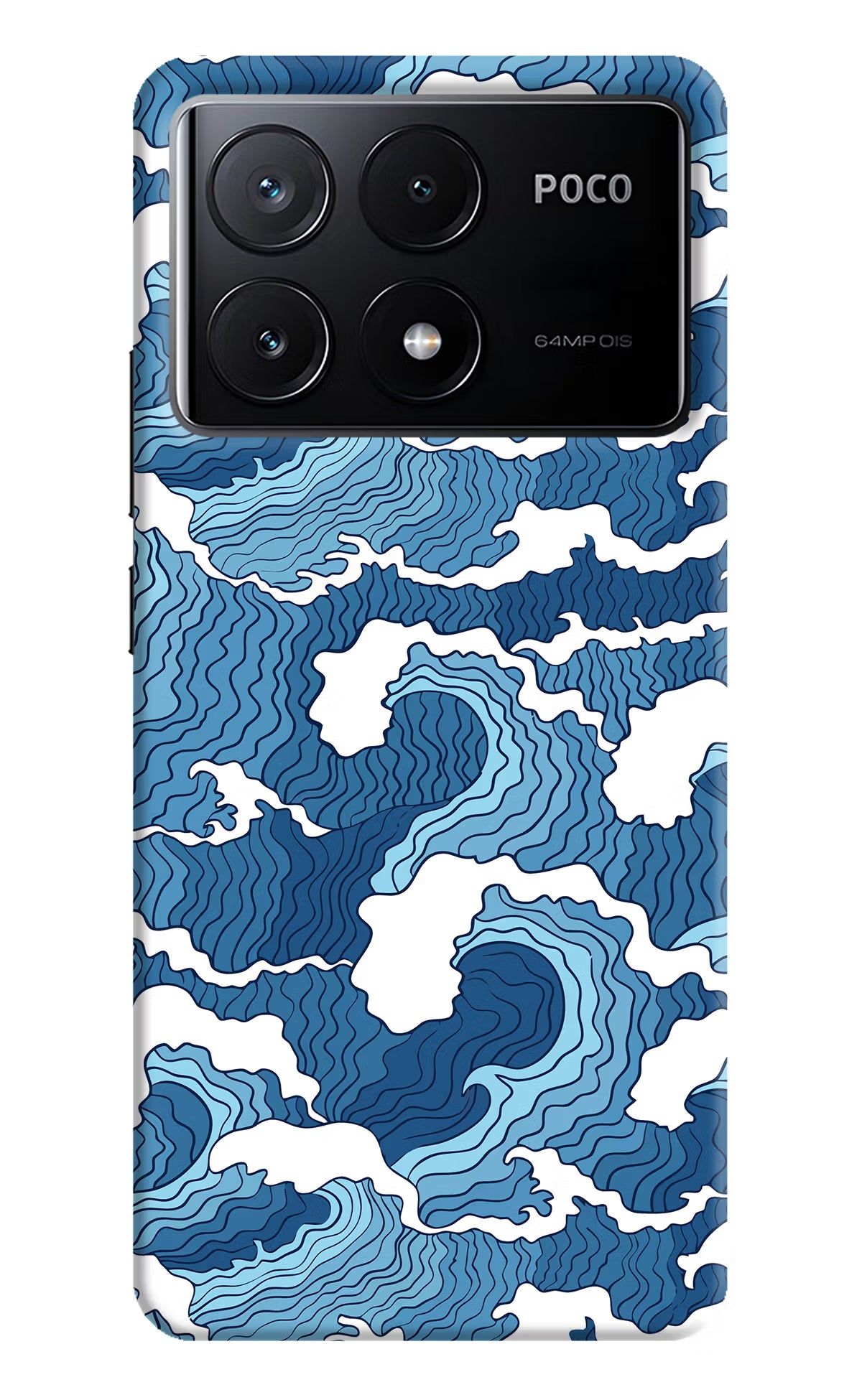 Blue Waves Poco X6 Pro Hard Case Back Cover by Casekaro